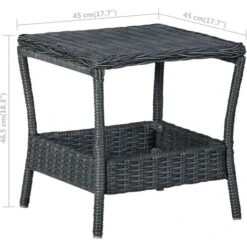 Tavolo Da Giardino Grigio Scuro 45x45x46,5 Cm In Polyrattan VidaXL -Giardino di Lusso 30673958 3