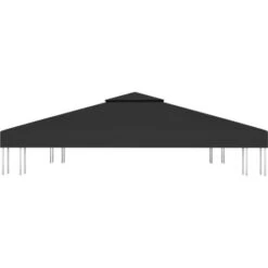 Copertura Superiore Per Gazebo A 2 Strati 310 G/m² 3x3 M Nera VidaXL -Giardino di Lusso 30691724 4