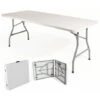 Tavolo Pieghevole In Plastica Trasportabile Bianco Pic Nic 180 - 90 Cm -Giardino di Lusso 30817944 1