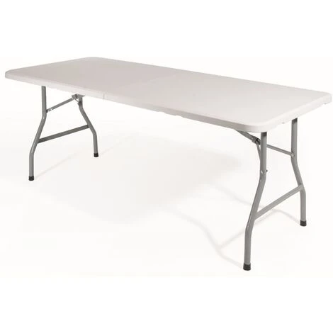 Tavolo Pieghevole In Plastica Trasportabile Bianco Pic Nic 180 - 90 Cm 4 Tavolo Pieghevole In Plastica Trasportabile Bianco Pic Nic 180 - 90 Cm - immagine 2