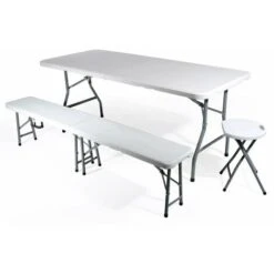 Tavolo Pieghevole In Plastica Trasportabile Bianco Pic Nic 180 - 90 Cm 9 Tavolo Pieghevole In Plastica Trasportabile Bianco Pic Nic 180 - 90 Cm -Giardino di Lusso 30817944 3