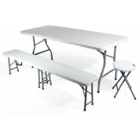 Tavolo Pieghevole In Plastica Trasportabile Bianco Pic Nic 180 - 90 Cm 5 Tavolo Pieghevole In Plastica Trasportabile Bianco Pic Nic 180 - 90 Cm - immagine 3