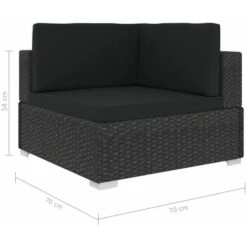 Nova Poltroncina Modulabile Dal Design Elegante Da Esterni Con Cuscini Vari Colori Colore : Nero -Giardino di Lusso 30926337 5