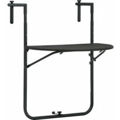 Nova Tavolo Da Balcone Pensile Regolabile 60x64x83,5cm In Plastica Vari Colori Colore : Marrone
