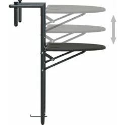 Nova Tavolo Da Balcone Pensile Regolabile 60x64x83,5cm In Plastica Vari Colori Colore : Marrone -Giardino di Lusso 30926604 5