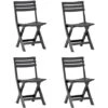 Sedia Da Giardino In Plastica Bircky Pieghevole Set 4 Pezzi Uso Interno Esterno - Antracite -Giardino di Lusso 31027914 1