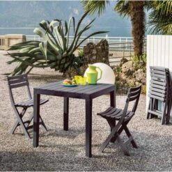 Sedia Da Giardino In Plastica Bircky Pieghevole Set 4 Pezzi Uso Interno Esterno - Antracite -Giardino di Lusso 31027914 4