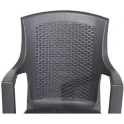 Sedia Da Giardino In Plastica Effetto Rattan Impilabile [ 6 PEZZI ] Eden - Antracite -Giardino di Lusso 31027934 4