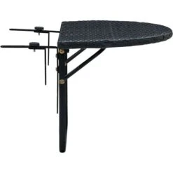 Tavolo Da Balcone 60x60x32 Cm Nero In Polyrattan VidaXL -Giardino di Lusso 3115158 4