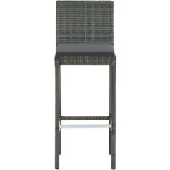 Set Bar Da Giardino 5 Pz Con Cuscini In Polyrattan Grigio VidaXL 11 Set Bar Da Giardino 5 Pz Con Cuscini In Polyrattan Grigio VidaXL -Giardino di Lusso 31767901 5
