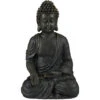 Relaxdays Statua Buddha Seduto 18 Cm, Per Soggiorno E Bagno, Resistente All’Umidità, In Pietra Artificiale, Grigio Scuro -Giardino di Lusso 31795873 1