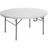 Tavolo Circolare In Polietilene Ed Acciaio Diametro Cm 154 Bianco