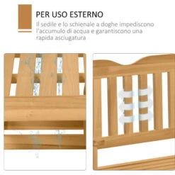 Outsunny Panchina Da Giardino A Dondolo 2 Posti Con Braccioli In Legno Di Abete -Giardino di Lusso 31852919 5