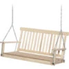 Outsunny Dondolo Per Esterno Sospeso Per 2 Persone In Legno E Catene In Metallo, Colore Naturale 119x65x61cm -Giardino di Lusso 31870036 1