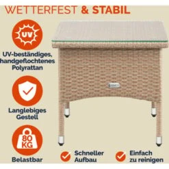 Casaria Tavolo Da Giardino In Poly Rattan Tavolino Basso Da Balcone Con Piano In Vetro Versatile M1 - 50x50x45cm (de) -Giardino di Lusso 31958620 3