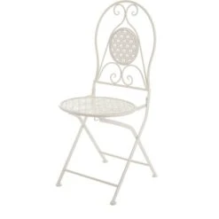 Set Da Giardino Tavolino E 2 Sedie Pieghevoli In Ferro Bianco -Giardino di Lusso 31969811 5