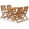 Set Da Pranzo Da Giardino 5 Pz Pieghevole In Massello Di Acacia VidaXL -Giardino di Lusso 32034442 1