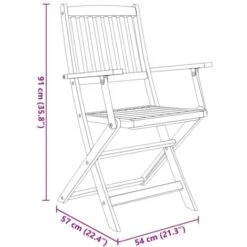 Set Da Pranzo Da Giardino 5 Pz Pieghevole In Massello Di Acacia VidaXL -Giardino di Lusso 32034442 3
