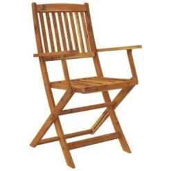 Set Da Pranzo Da Giardino 5 Pz Pieghevole In Massello Di Acacia VidaXL -Giardino di Lusso 32034442 4