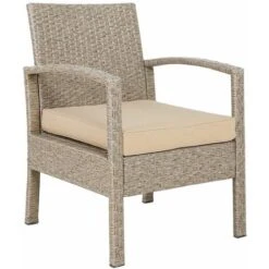 Casaria Set Lounge Poly Rattan Lounge Cuscini 5cm Idrorepellente Dinette Da Giardino Salottino Da Balcone Mobili Da Esterno -Giardino di Lusso 32087172 4