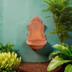 Fontana A Muro Giardino 64x40x24 Cm Made In Italy Fontana Da Giardino A Muro In Terracotta Fontanella Da Giardino Muro Esterno -Giardino di Lusso 32523815 5