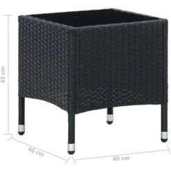 Tavolo Da Giardino Nero 40x40x45 Cm In Polyrattan VidaXL -Giardino di Lusso 32540061 3