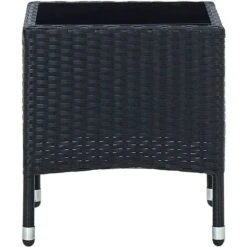 Tavolo Da Giardino Nero 40x40x45 Cm In Polyrattan VidaXL -Giardino di Lusso 32540061 4