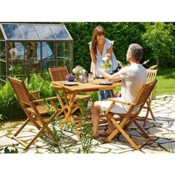 Nova Set Da Pranzo Da Giardino 5 Pz Tavolo E Sedie In Legno Di Acacia -Giardino di Lusso 32618997 3