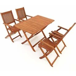 Nova Set Da Pranzo Da Giardino 5 Pz Tavolo E Sedie In Legno Di Acacia -Giardino di Lusso 32618997 4