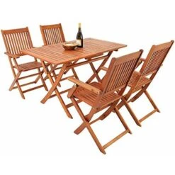 Nova Set Da Pranzo Da Giardino 5 Pz Tavolo E Sedie In Legno Di Acacia -Giardino di Lusso 32618997 5