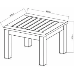 Tavolino Da Giardino Chillvert Bergamo Alluminio E Legno 46,1x6,1x32,5 Cm -Giardino di Lusso 32628194 4