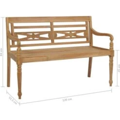 Panca Batavia Con Cuscino Blu 120 Cm In Massello Di Teak VidaXL 9 Panca Batavia Con Cuscino Blu 120 Cm In Massello Di Teak VidaXL -Giardino di Lusso 32844432 3