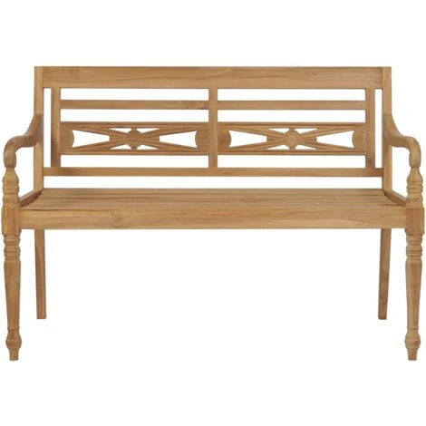 Panca Batavia Con Cuscino Blu 120 Cm In Massello Di Teak VidaXL 6 Panca Batavia Con Cuscino Blu 120 Cm In Massello Di Teak VidaXL - immagine 4