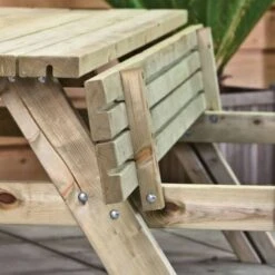 Onlywood Tavolo Picnic In Legno 200 X 155 Cm - Con Panche Pieghevoli -Giardino di Lusso 32944150 3