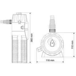 Depuratore UVC 9W SunSun CUP-359 E Pompa Per Fontana Con 4 Zampilli 2.000 L/h 45W -Giardino di Lusso 3296698 3
