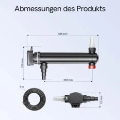 Sterilizzatore UV A Acqua Per Laghetto SunSun CUV-336 Lampada UV-C 36W -Giardino di Lusso 3296820 3