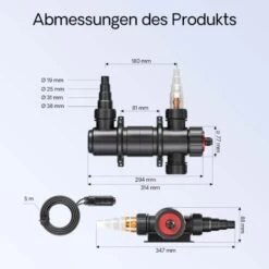 Depuratore D´acqua Per Stagni SunSun CUV-111, Lampada 11W -Giardino di Lusso 3296884 3