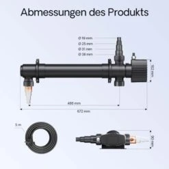 Sterilizzatore UV A Acqua Per Laghetto SunSun CUV-155 Con Lampada 55W -Giardino di Lusso 3297085 3