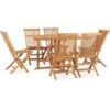 Set Da Pranzo Da Giardino 7 Pz Pieghevole In Massello Di Teak VidaXL -Giardino di Lusso 33351679 1