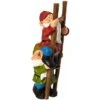 Design Toscano Sulla Scala A Pioli Gnomo Rampicante Gnomo Divertente Statua Da Giardino, Poliresina, A Colori, 28 Cm