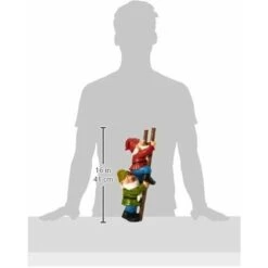 Design Toscano Sulla Scala A Pioli Gnomo Rampicante Gnomo Divertente Statua Da Giardino, Poliresina, A Colori, 28 Cm -Giardino di Lusso 33406219 4