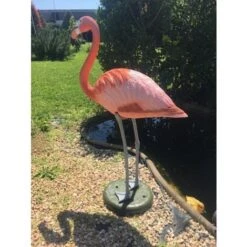Fenicottero Flamingo Tropicale Con Base H. 90 Cm Decorazione Da Giardino In Plastica -Giardino di Lusso 33539908 3