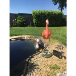 Fenicottero Flamingo Tropicale Con Base H. 90 Cm Decorazione Da Giardino In Plastica -Giardino di Lusso 33539908 4