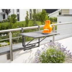 Greemotion 416505 Tavolino Pieghevole Da Balcone, Regolabile In Altezza, Grigio, Piccolo -Giardino di Lusso 33606565 3