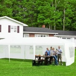 COSTWAY Gazebo Da Giardino 3 X 9 M, Tendone Per Feste Con 5 Pannelli Laterali Rimovibili, Impermeabile Protezione UV, Per Matrimonio Eventi E Barbecue -Giardino di Lusso 33966016 3