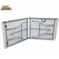 Tavolo Pieghevole In Resina 183x76x72cm Metallo Richiudibile A Valigetta Bianco -Giardino di Lusso 3399493 3