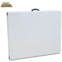 Tavolo Pieghevole In Resina 183x76x72cm Metallo Richiudibile A Valigetta Bianco -Giardino di Lusso 3399493 5