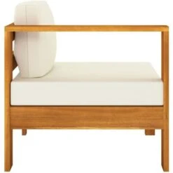 Divano Da Giardino 3 Posti Cuscini Bianco Crema Massello Acacia VidaXL -Giardino di Lusso 34089164 5