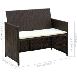 Nova Divanetto Da Esterni Dal Design Elegante E Minimal Con Cuscini Vari Colori Colore : Marrone -Giardino di Lusso 34187759 4