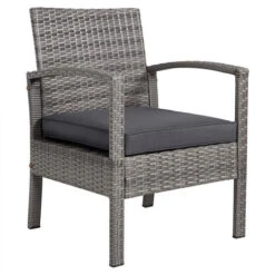 Casaria Set Lounge In Polirattan Cuscini 5cm Resistente Agli Agenti Atmosferici Mobili Da Giardino Balcone Grigio -Giardino di Lusso 34726816 4